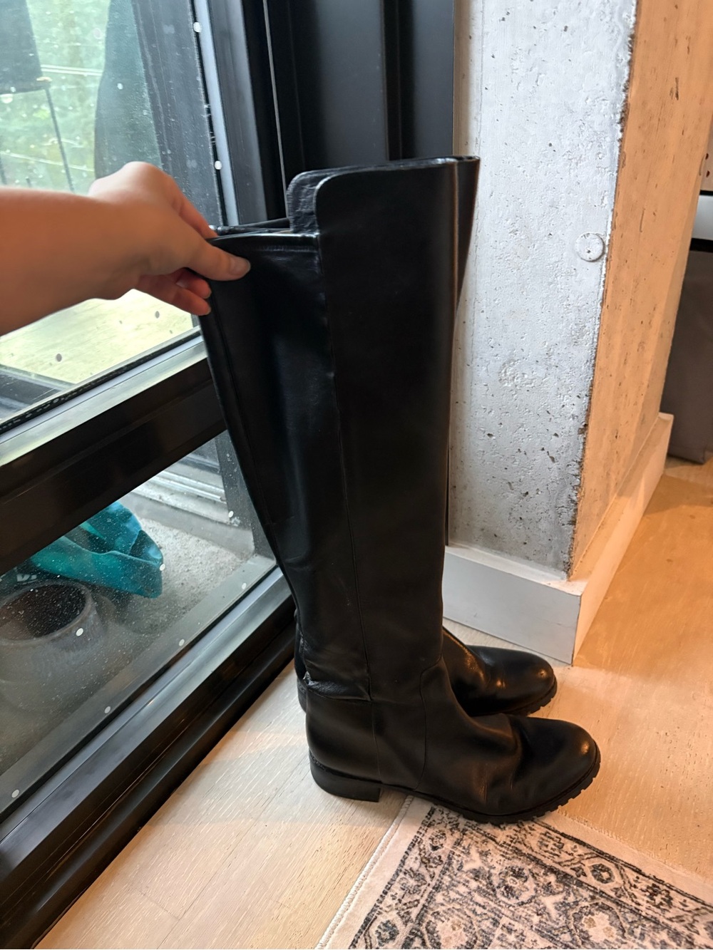 Michael Kors Black Leather Tall Riding Boots - Picture 1 of 3
